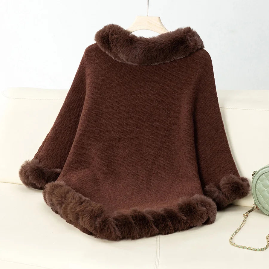 Women's Winter Fur Poncho