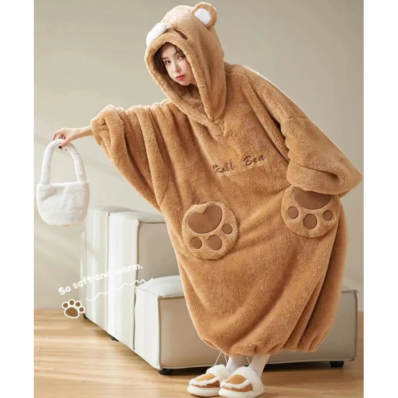 Poncho pyjama Hiver Ourse