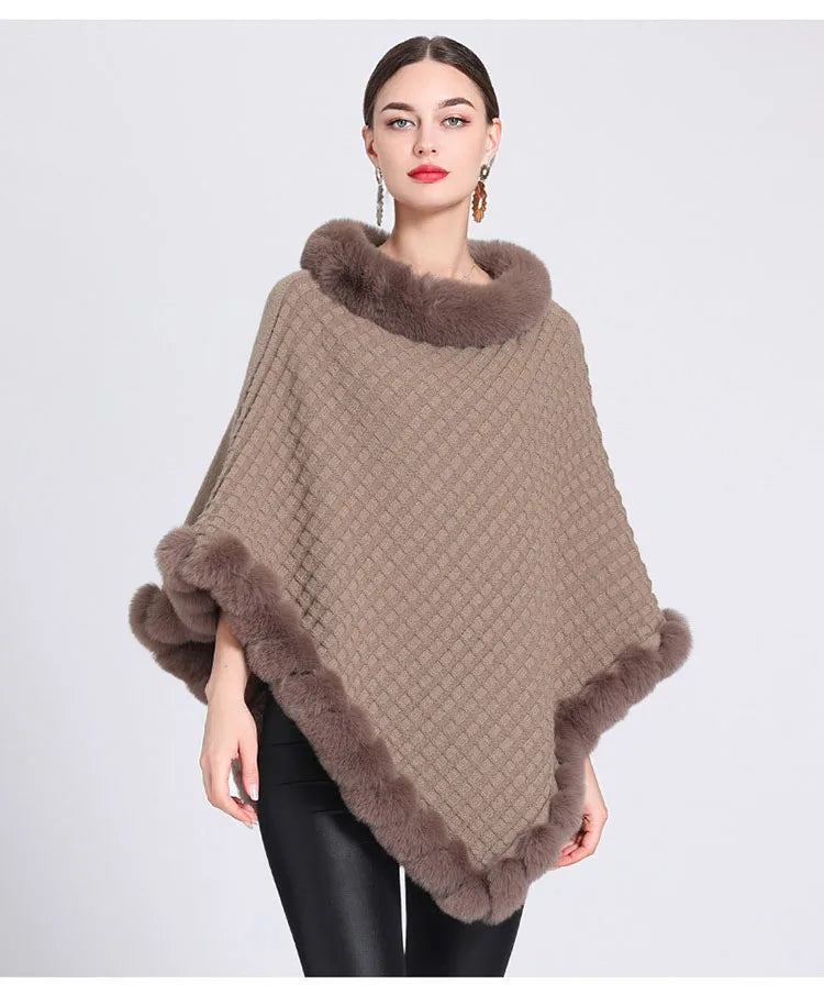 Women's Winter Fur Poncho