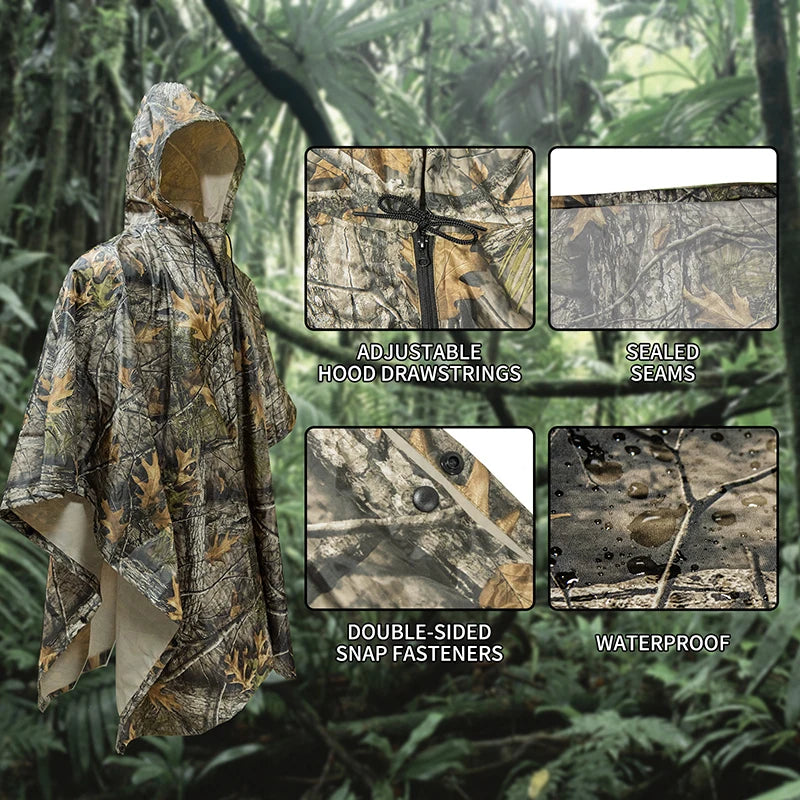 Poncho militaire camouflage PVC