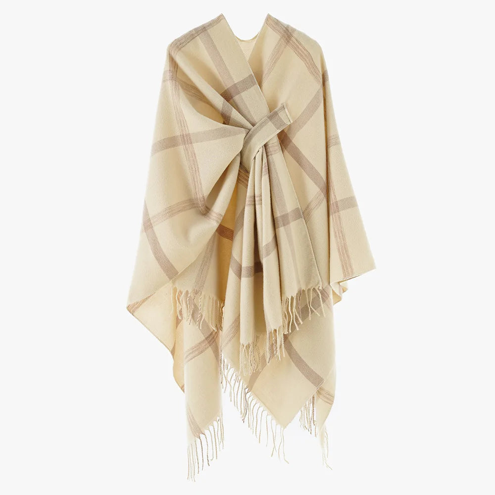 Poncho Femme Moderne Rayé