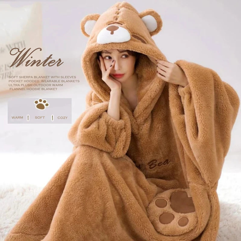 Poncho pyjama Hiver Ourse