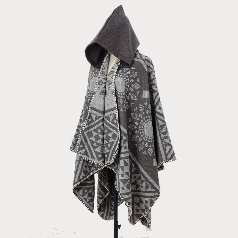 Poncho Cape Traditionnel Rose
