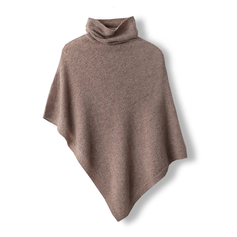 Poncho Cachemire Col Roulé