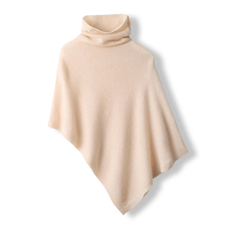 Poncho Cachemire Col Roulé