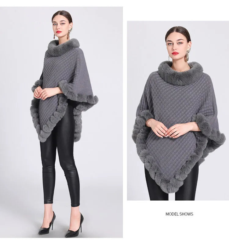 Women's Winter Fur Poncho