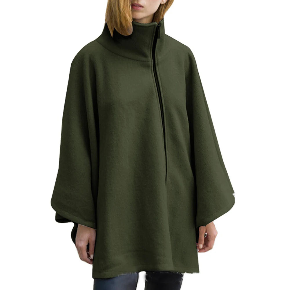 Poncho Femme Laine Col Montant