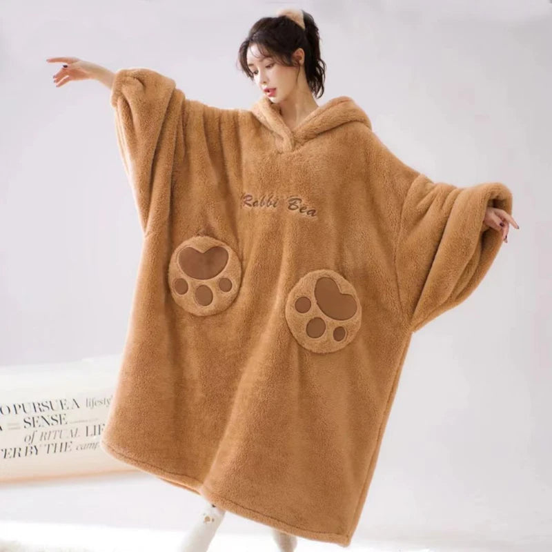 Poncho pyjama Hiver Ourse