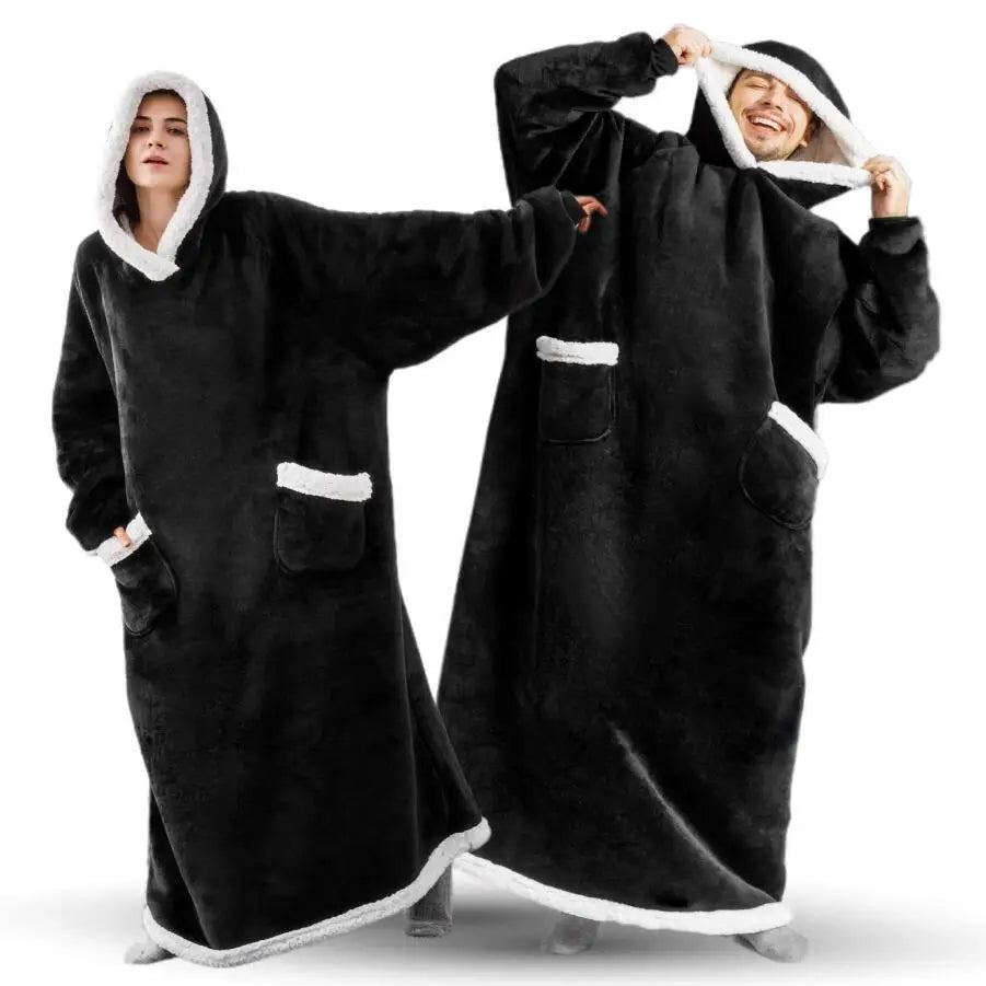 Poncho Polaire d'Intérieur Noir