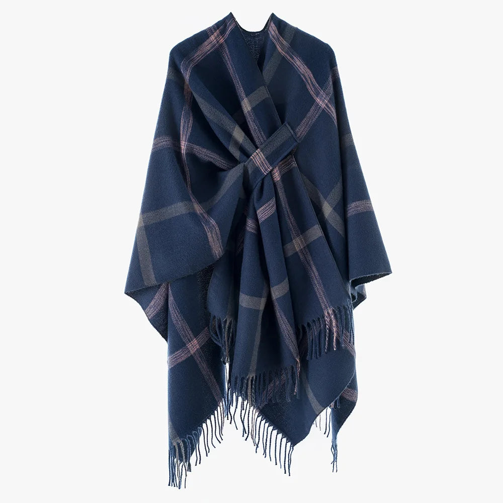 Poncho Femme Moderne Rayé