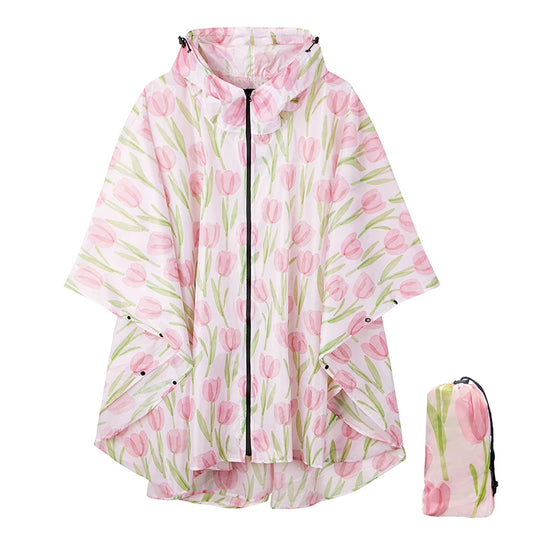 Poncho Pluie Unisexe Tulipe Rose