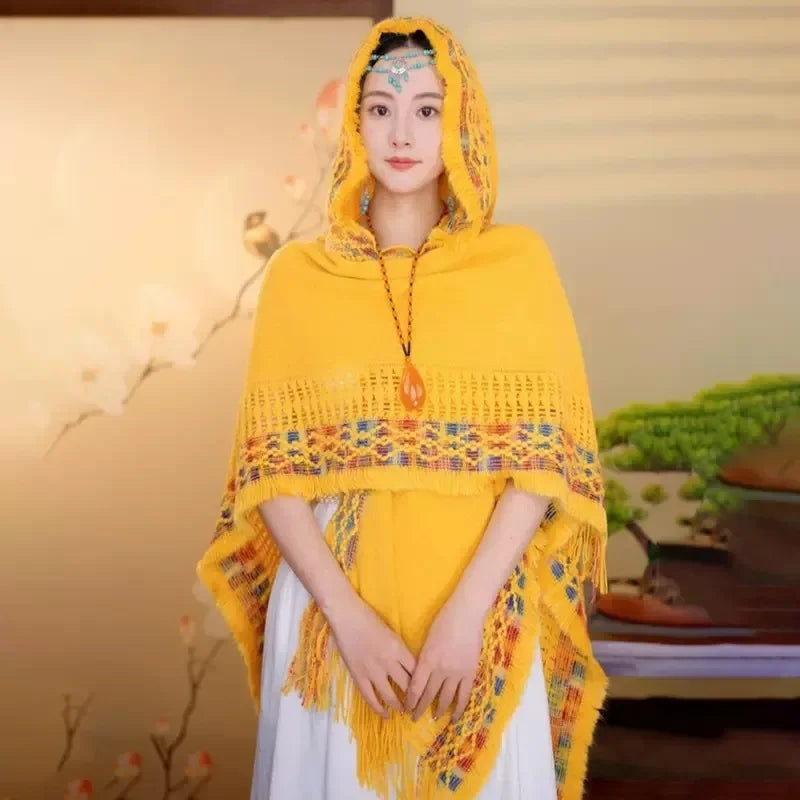 Poncho Femme Frange