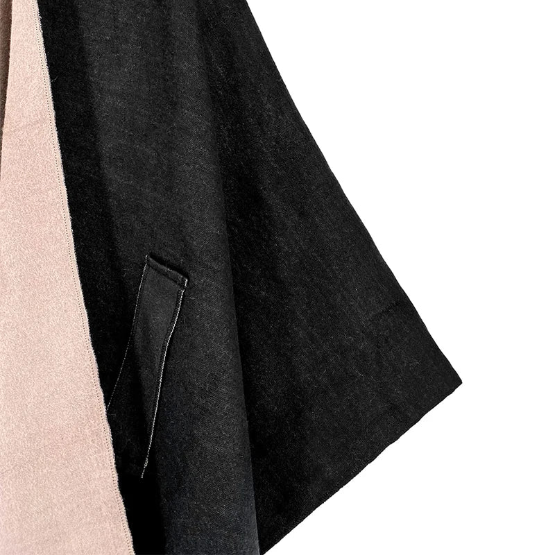 Poncho Cape Double Face Hiver