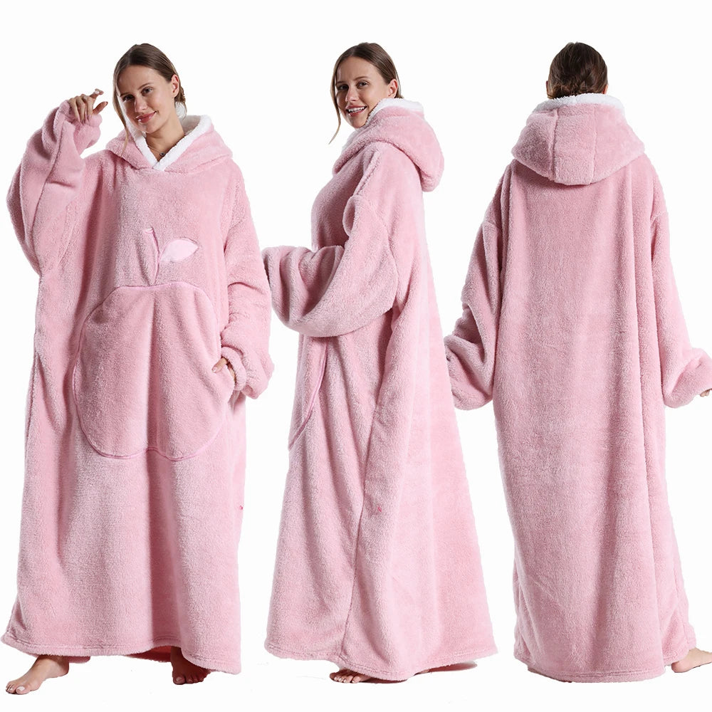 Poncho Plaid Adulte Pomme