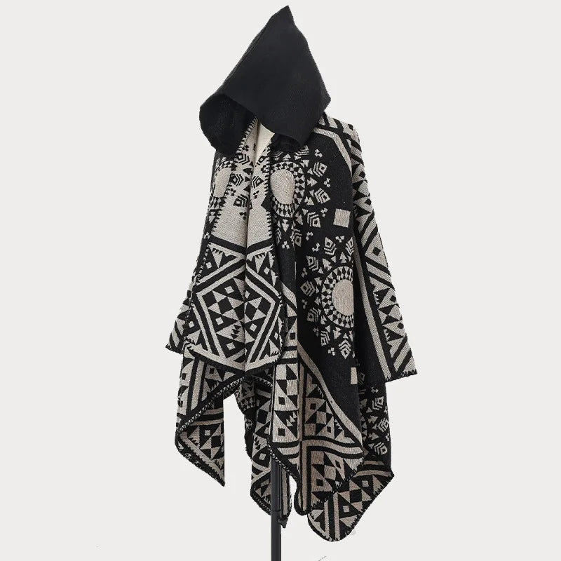Poncho Cape Traditionnel Rose
