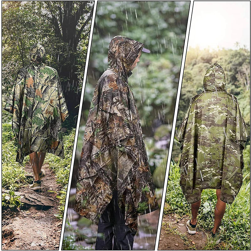 Poncho militaire camouflage PVC
