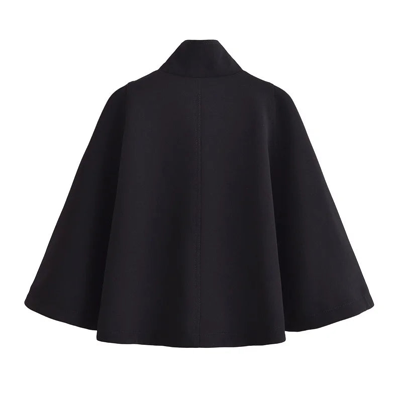 Poncho Noir Femme