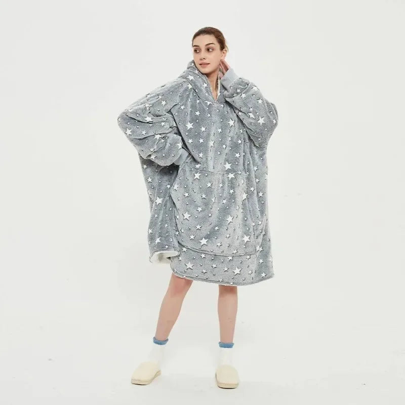 Poncho Polaire Femme Pyjama Etoile