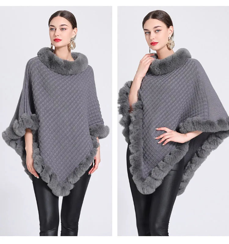 Women's Winter Fur Poncho