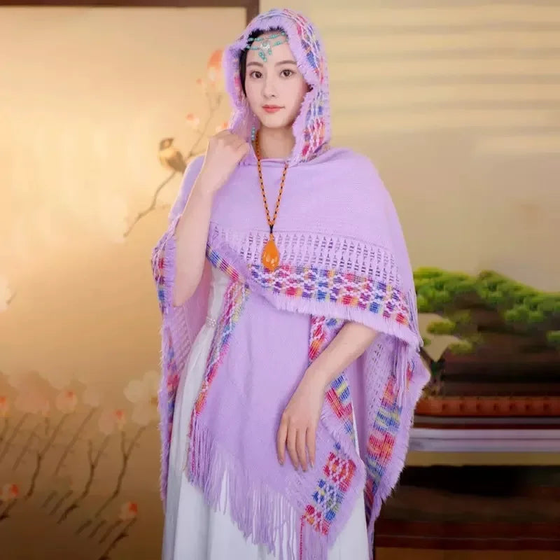 Poncho Femme Frange