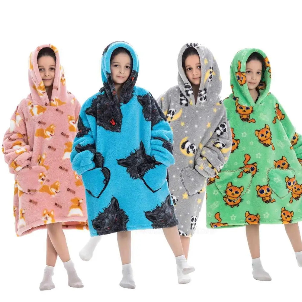 Poncho Polaire Enfant Chats