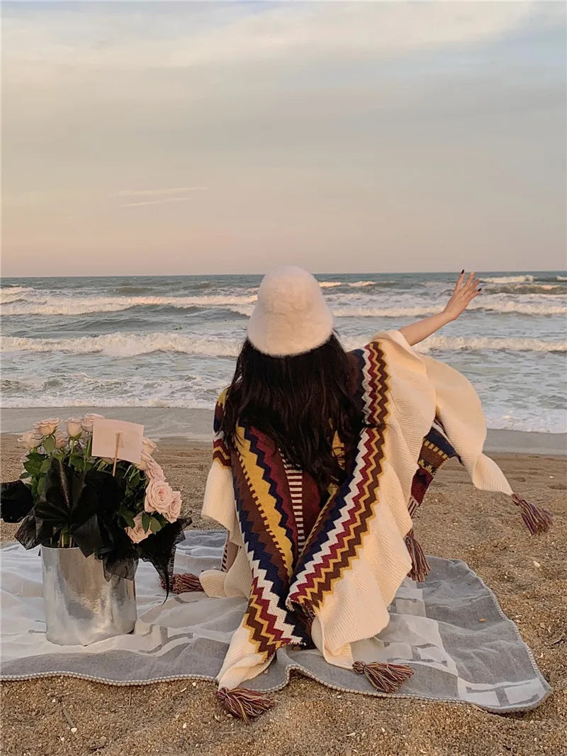 Poncho Femme Ethnique