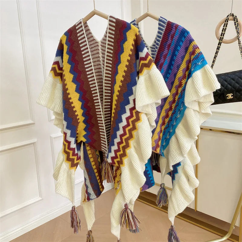 Poncho Femme Ethnique