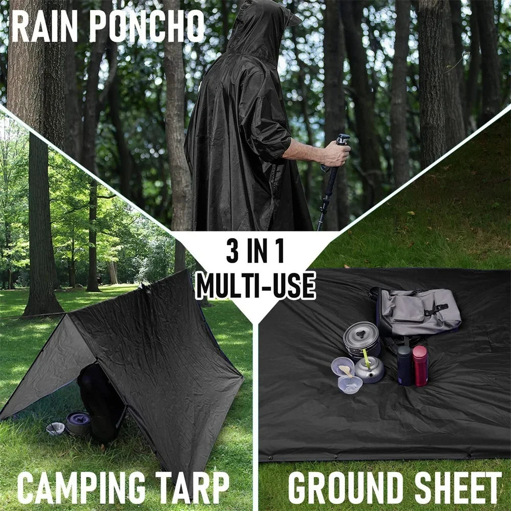 Green Military Rain Poncho