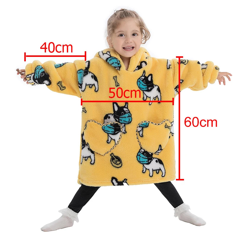 Poncho Polaire Enfant Fraise