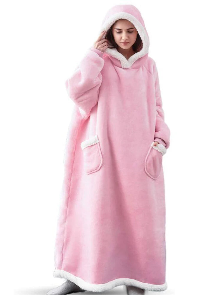 Poncho Polaire Femme Rose