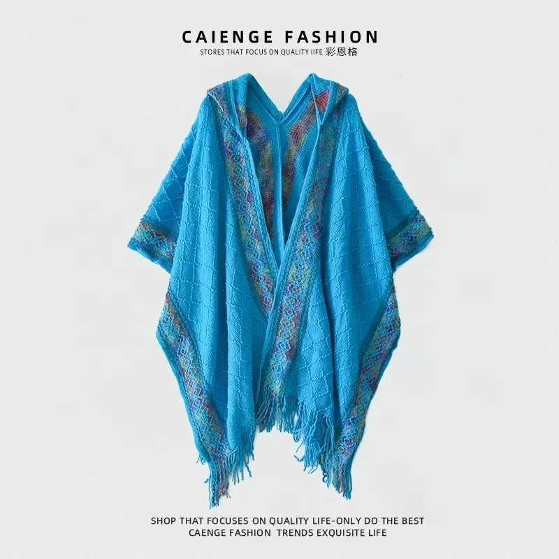 Poncho Femme Frange