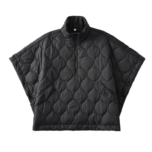 Poncho Cape Matelassée Femme Noir