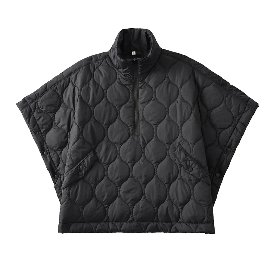 Poncho Cape Matelassée Femme Noir
