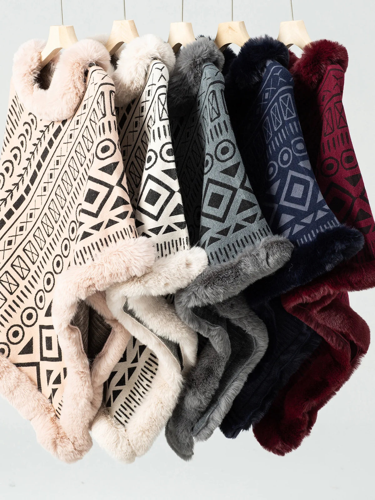 Poncho Fourrure Femme Elégant