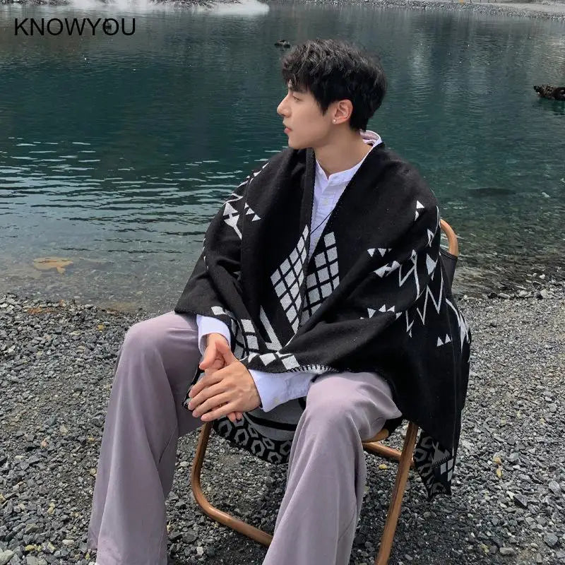 Poncho Homme Moderne motif