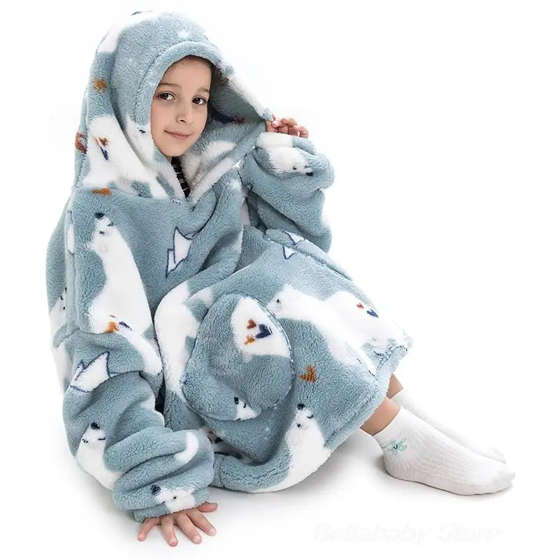 Poncho Polaire Enfant Ourson