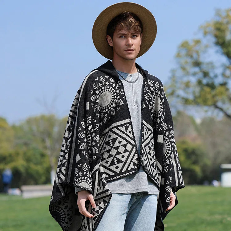 Poncho Cape Traditionnel Rose