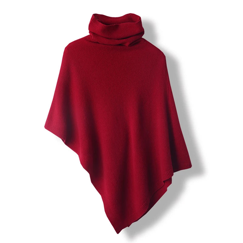 Poncho Cachemire Col Roulé