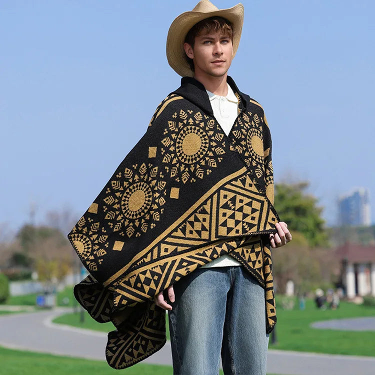 Poncho Cape Traditionnel Rouge
