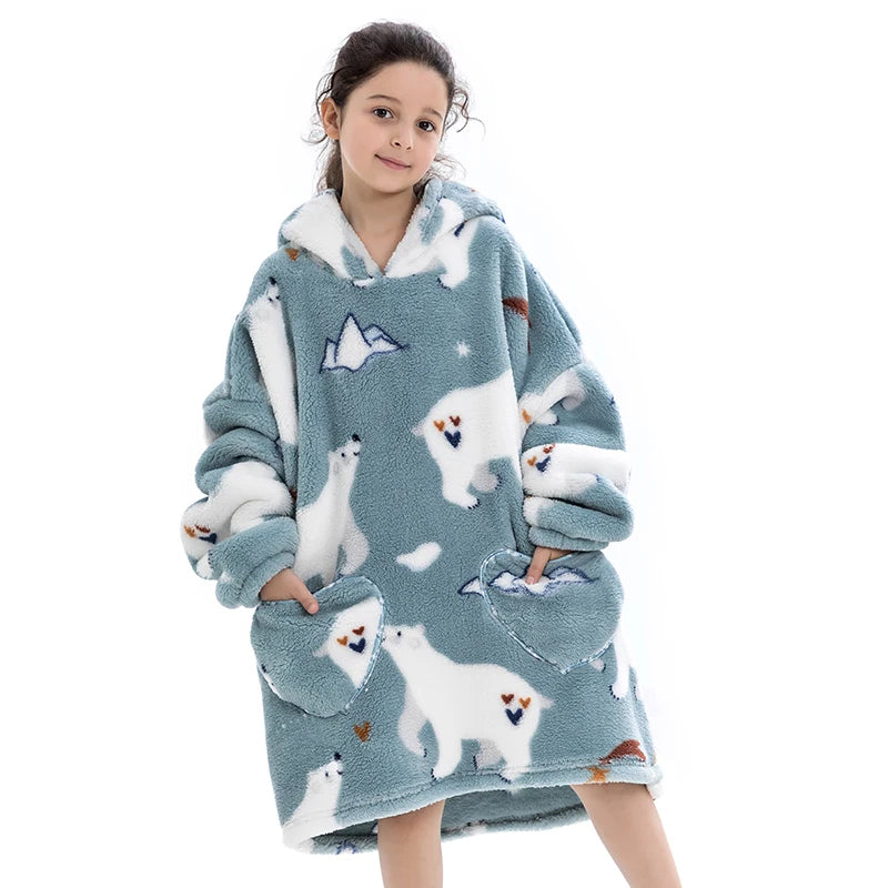 Poncho Polaire Enfant Ourson