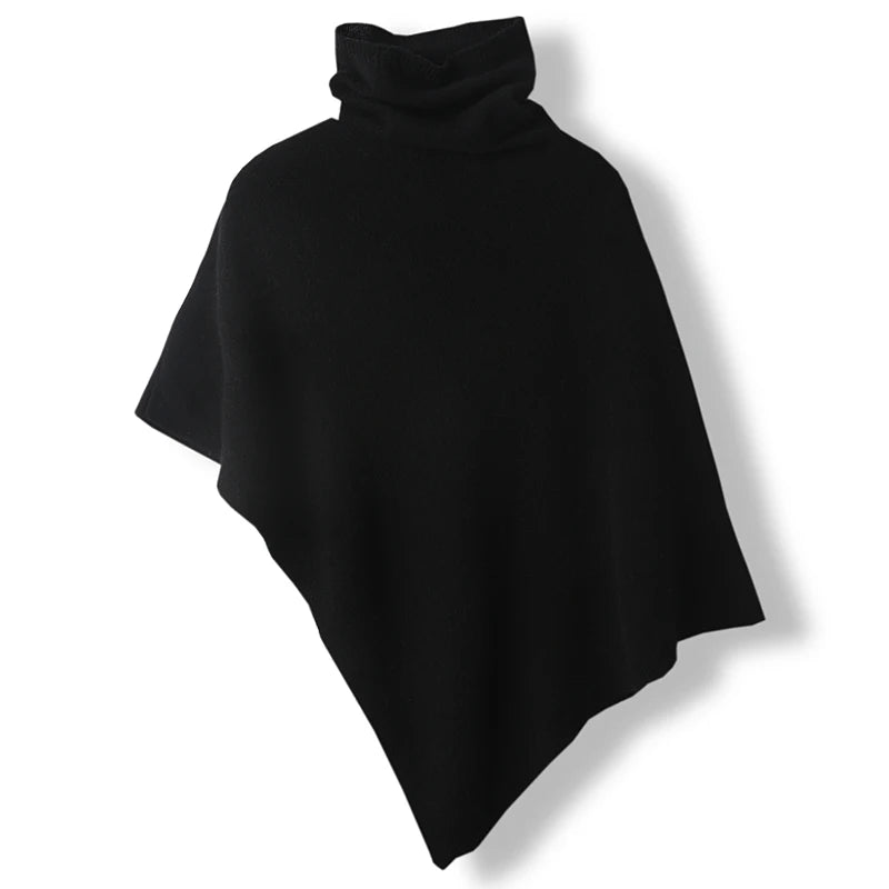 Poncho Cachemire Col Roulé