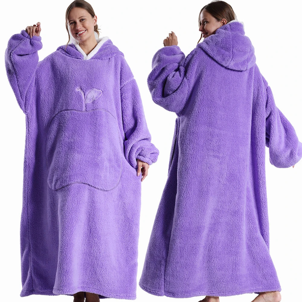 Poncho Plaid Adulte Pomme